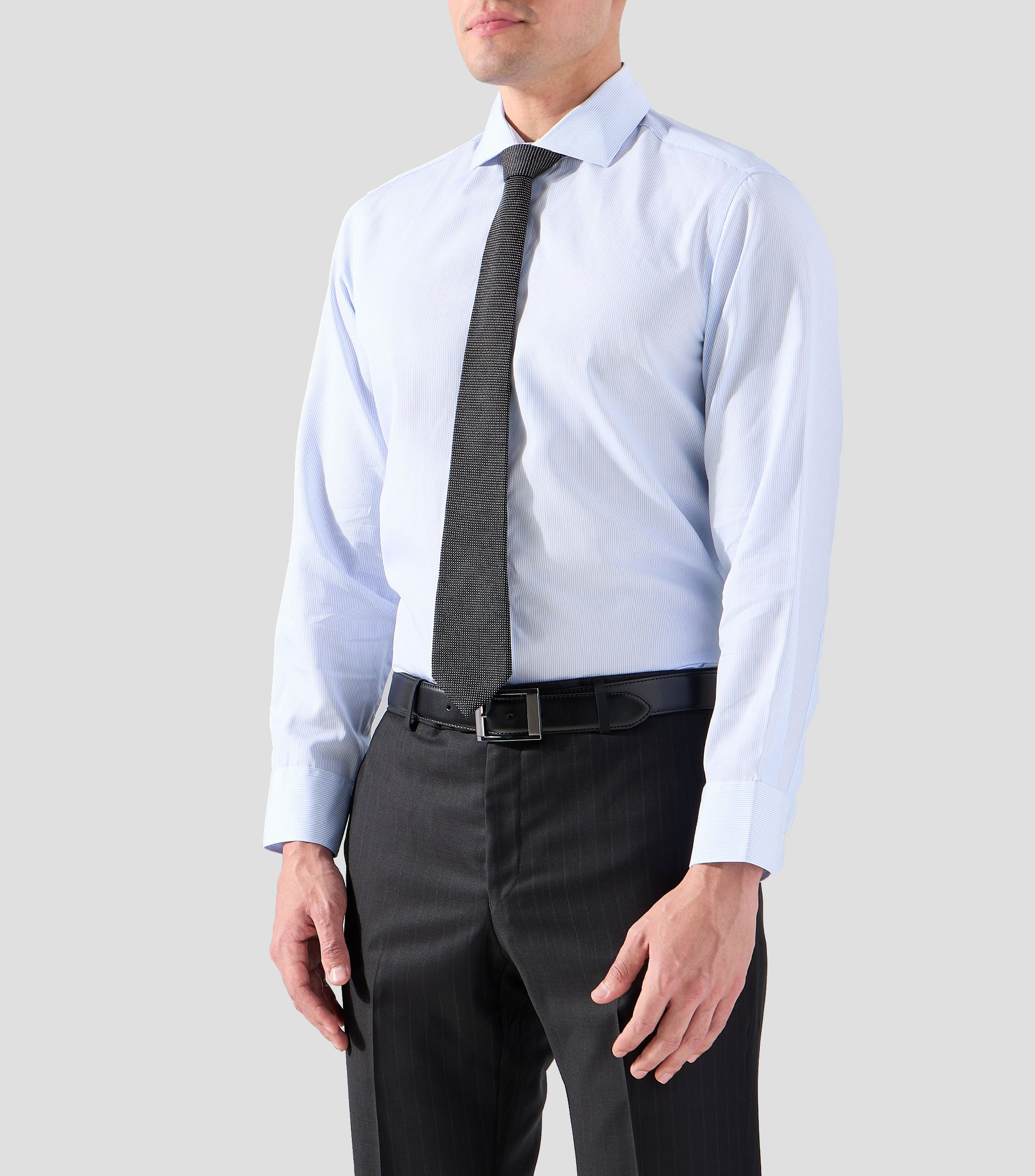 Camisa de vestir a rayas manga larga Hombre